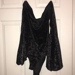Black velvet bodysuit